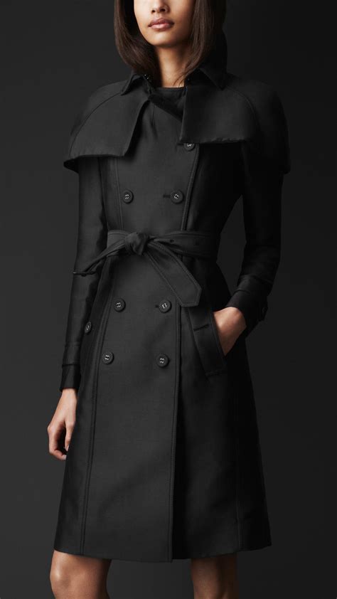 Burberry Prorsum Women Double Duchess Caped Trench Coat